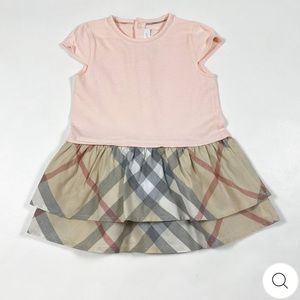 Authentic Burberry pink checked dress 6M/67